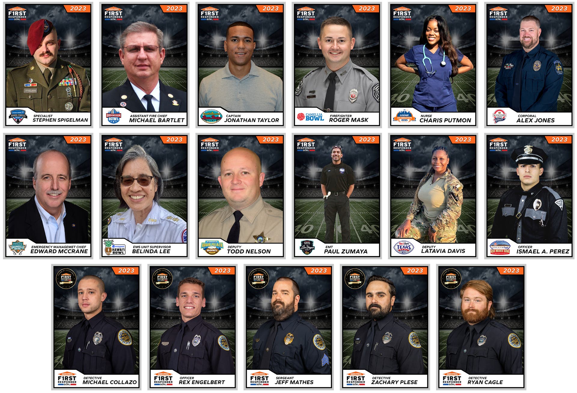 17 First Responders Being Honored During 2023-24 College Football Bowl Season